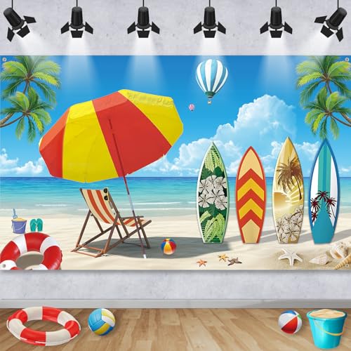 Beach Party Banner, Strand Party Deko Banner, Hawaii Party Dekoration, Beach Surfing Party Hintergrund Banner für Sommer Party Deko, Groß Hawaii Party Banner für Tropisch Beach Party Deko, 185×110cm Beach Party Banner, Strand Party Deko Banner, Hawaii Party Dekoration, Beach Surfing Party Hintergrund Banner für Sommer Party Deko, Groß Hawaii Party Banner für Tropisch Beach Party Deko, 185×110cm von TUTUXMA