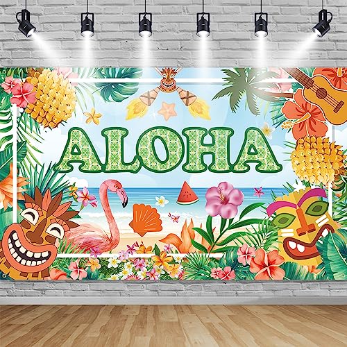 Hawaii Party Deko Banner, Aloha Party Banner, Hawaii Aloha Party Dekoration, Aloha Banner Hintergrund für Sommer Party Deko, Groß Hawaii Party Banner für Luau Tiki Party Beach Party Deko, 185×110cm Hawaii Party Deko Banner, Aloha Party Banner, Hawaii Aloha Party Dekoration, Aloha Banner Hintergrund für Sommer Party Deko, Groß Hawaii Party Banner für Luau Tiki Party Beach Party Deko, 185×110cm von TUTUXMA