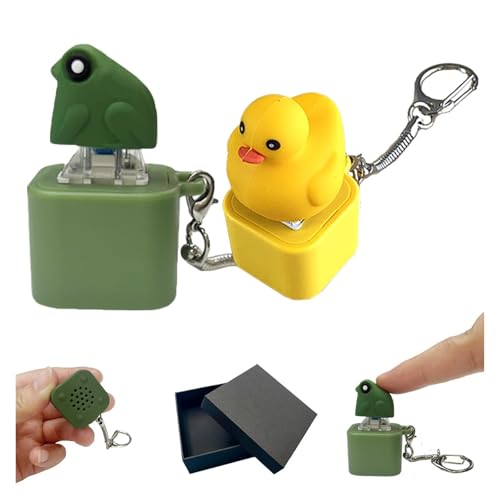 2025 Quakender Frosch-Schlüsselanhänger, wiederaufladbare, stressabbauende Klicktastatur, Zappel-Einzelschlüssel for Erwachsene Tiere(2 piecesA) von TUVovosd