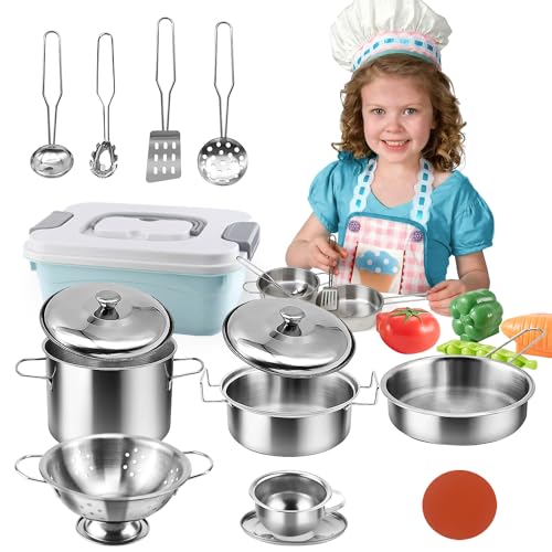 TUZHE 14 STK Matschküche Zubehör, Kinderküche Outdoor Zubehör Spielküche Küchenzubehör Kinder Edelstahl Küchenzubehör für Töpfe, für Kinder Ab 3 Jahren TUZHE 14 STK Matschküche Zubehör, Kinderküche Outdoor Zubehör Spielküche Küchenzubehör Kinder Edelstahl Küchenzubehör für Töpfe, für Kinder Ab 3 Jahren von TUZHE