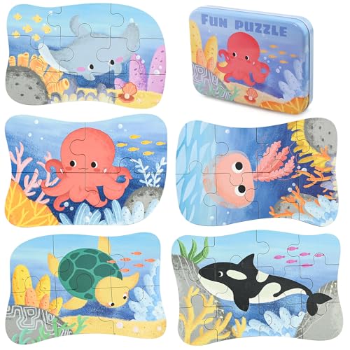 39 Pcs Kinderpuzzle Set, 5 Bilds Ocean Fun Puzzle, Montessori Puzzle mit Aufbewahrungsbox, Montessori Lernspielzeug, Rätsel Erleuchtung Geschenk für Jungen & Mädchen, Holzpuzzle ab 3 4 5 Jahren 39 Pcs Kinderpuzzle Set, 5 Bilds Ocean Fun Puzzle, Montessori Puzzle mit Aufbewahrungsbox, Montessori Lernspielzeug, Rätsel Erleuchtung Geschenk für Jungen & Mädchen, Holzpuzzle ab 3 4 5 Jahren von TW1TGOFT