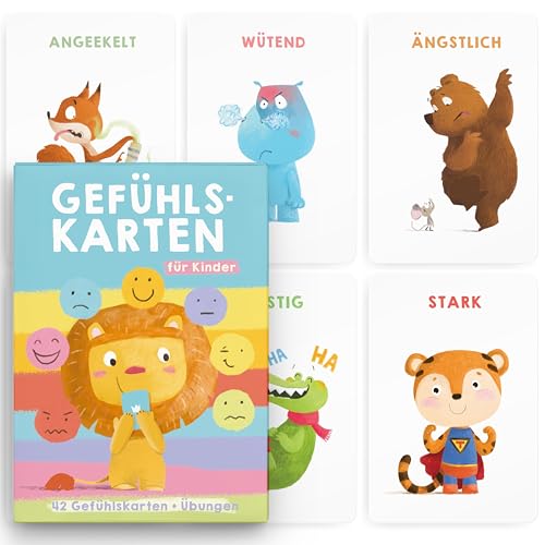 TWIVEE - 42 Gefühlskarten für Kinder - Ab 3 Jahren - Emotionskarten mit Übungen - Bildkarten Gefühle - Stimmungskarten - Gesprächskarten - Selbstregulation - Ergänzung zu Gefühlstagebuch Kinder TWIVEE - 42 Gefühlskarten für Kinder - Ab 3 Jahren - Emotionskarten mit Übungen - Bildkarten Gefühle - Stimmungskarten - Gesprächskarten - Selbstregulation - Ergänzung zu Gefühlstagebuch Kinder von TWIVEE