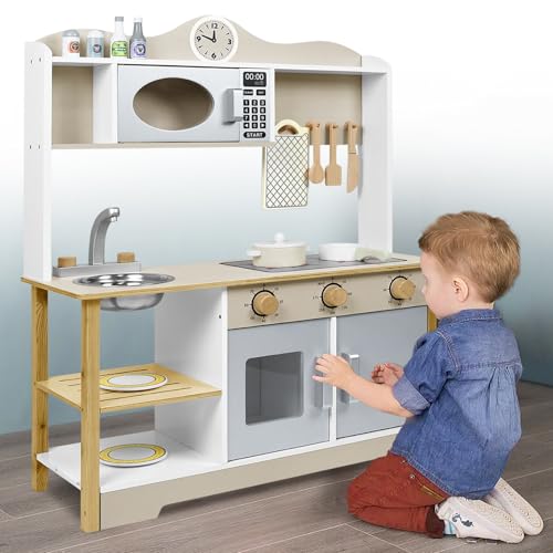 TWOLIIN Kinderküche aus Holz Spielküche für Kinder Outdoor Küche Kinder Babyspielzeug mit Küchengeräten Holz Spielküchenset für Kinder ab 3 Jahren - 56 x 28,5 x 92cm TWOLIIN Kinderküche aus Holz Spielküche für Kinder Outdoor Küche Kinder Babyspielzeug mit Küchengeräten Holz Spielküchenset für Kinder ab 3 Jahren - 56 x 28,5 x 92cm von TWOLIIN