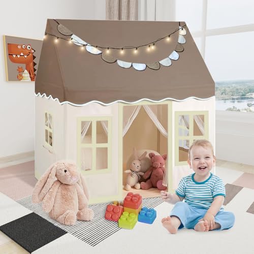 Kinderzelt, Spielhaus für Kinder mit Matte und Lichtern, Spielzelt Kinder Indoor, Kinderspielhaus, Prinzessin Zelt mit Fenstern, für Kleinkinder 3-10 Jahre, 121 x 101 x 137 cm Kinderzelt, Spielhaus für Kinder mit Matte und Lichtern, Spielzelt Kinder Indoor, Kinderspielhaus, Prinzessin Zelt mit Fenstern, für Kleinkinder 3-10 Jahre, 121 x 101 x 137 cm von TWSOUL