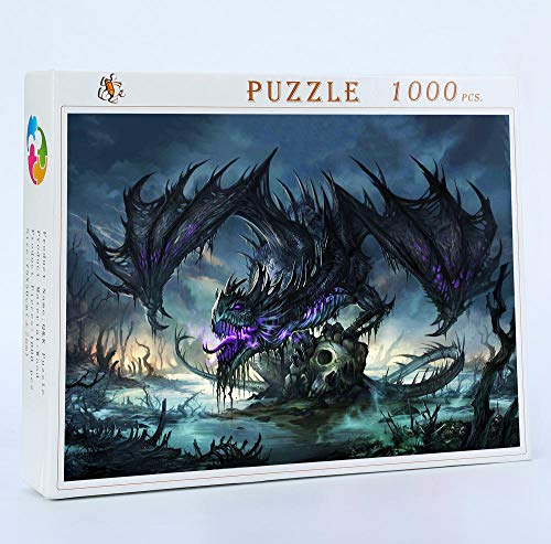 TWYYDP Holz Puzzle 1000 Teile Für Erwachsene,Kann Als Wanddekoration Verwendet Werden - Lila Drache Auf Schädel TWYYDP Holz Puzzle 1000 Teile Für Erwachsene,Kann Als Wanddekoration Verwendet Werden - Lila Drache Auf Schädel von TWYYDP