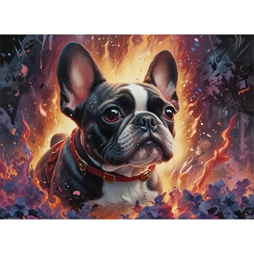 TWYYDP 1000 Teile Puzzle Französische Bulldogge Als Haustier Puzzle Herausforderungsspiele Aus Holzpuzzles von TWYYDP
