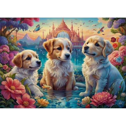 TWYYDP 1000 Teile Puzzle für Erwachsene,3 Golden Retriever-Welpen,Holzpuzzle,Spiele Zum Stressabbau TWYYDP 1000 Teile Puzzle für Erwachsene,3 Golden Retriever-Welpen,Holzpuzzle,Spiele Zum Stressabbau von TWYYDP