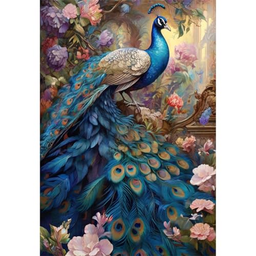 TWYYDP 1000 Teile Puzzle für Erwachsene,Blaue Pfauenblumenlandschaft,Holzpuzzle,Gemälde Zum Sammeln TWYYDP 1000 Teile Puzzle für Erwachsene,Blaue Pfauenblumenlandschaft,Holzpuzzle,Gemälde Zum Sammeln von TWYYDP