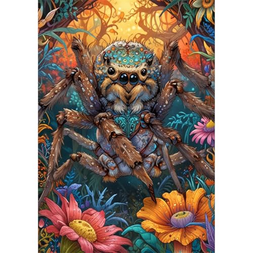 TWYYDP 1000 Teile Puzzle für Erwachsene,Blumenbusch Wolfsspinne Tier,Holzpuzzle TWYYDP 1000 Teile Puzzle für Erwachsene,Blumenbusch Wolfsspinne Tier,Holzpuzzle von TWYYDP