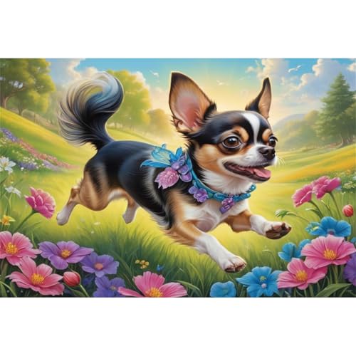 TWYYDP 1000 Teile Puzzle für Erwachsene,Chihuahua-Hund Läuft Auf Dem Gras,Holzpuzzle,Spiele Zum Stressabbau TWYYDP 1000 Teile Puzzle für Erwachsene,Chihuahua-Hund Läuft Auf Dem Gras,Holzpuzzle,Spiele Zum Stressabbau von TWYYDP