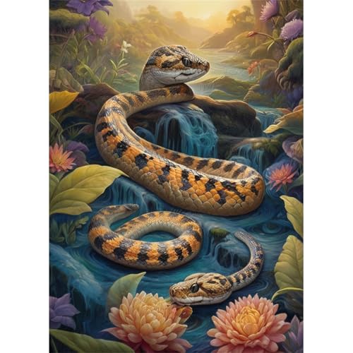 TWYYDP 1000 Teile Puzzle für Erwachsene,Giftschlange Auf Lotuswasser,Holzpuzzle,Spiele Zum Stressabbau TWYYDP 1000 Teile Puzzle für Erwachsene,Giftschlange Auf Lotuswasser,Holzpuzzle,Spiele Zum Stressabbau von TWYYDP