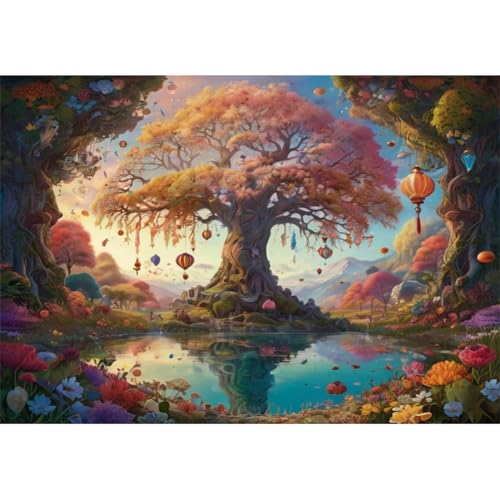 TWYYDP 1000 Teile Puzzle für Erwachsene,Landschaft Mit Großen Bäumen Am See,Holzpuzzle TWYYDP 1000 Teile Puzzle für Erwachsene,Landschaft Mit Großen Bäumen Am See,Holzpuzzle von TWYYDP