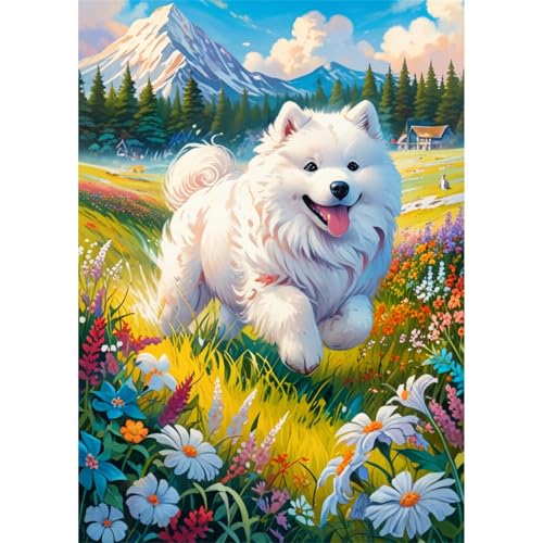 TWYYDP 1000 Teile Puzzle für Erwachsene,Laufende Gartenlandschaft Mit Samojedenhund,Holzpuzzle,Spiele Zum Stressabbau TWYYDP 1000 Teile Puzzle für Erwachsene,Laufende Gartenlandschaft Mit Samojedenhund,Holzpuzzle,Spiele Zum Stressabbau von TWYYDP