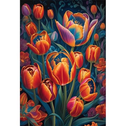 TWYYDP 1000 Teile Puzzle für Erwachsene,Regenbogenfarbene Tulpenlandschaft,Holzpuzzle,Spiele Zum Stressabbau TWYYDP 1000 Teile Puzzle für Erwachsene,Regenbogenfarbene Tulpenlandschaft,Holzpuzzle,Spiele Zum Stressabbau von TWYYDP