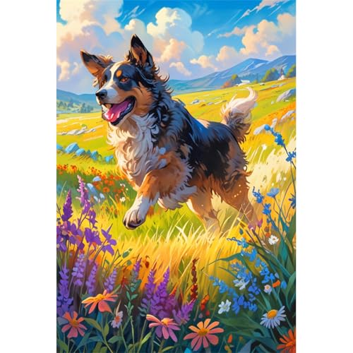 TWYYDP 1000 Teile Puzzle für Erwachsene,Schäferhund Läuft Auf Dem Gras,Holzpuzzle TWYYDP 1000 Teile Puzzle für Erwachsene,Schäferhund Läuft Auf Dem Gras,Holzpuzzle von TWYYDP