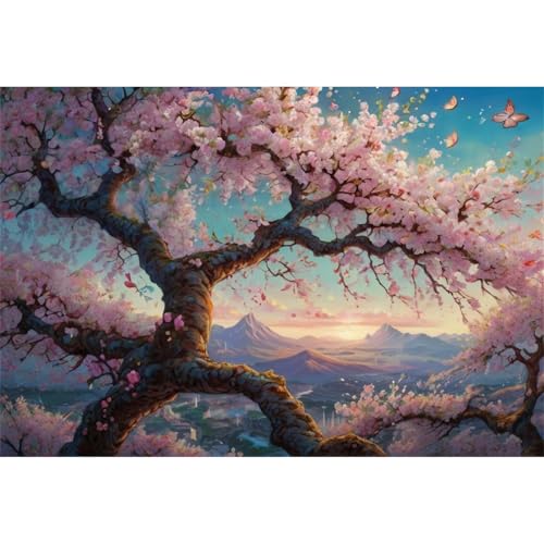 TWYYDP 1000 Teile Puzzle für Erwachsene,Sonnenaufgang Rosa Aprikosenblütenlandschaft,Holzpuzzle TWYYDP 1000 Teile Puzzle für Erwachsene,Sonnenaufgang Rosa Aprikosenblütenlandschaft,Holzpuzzle von TWYYDP