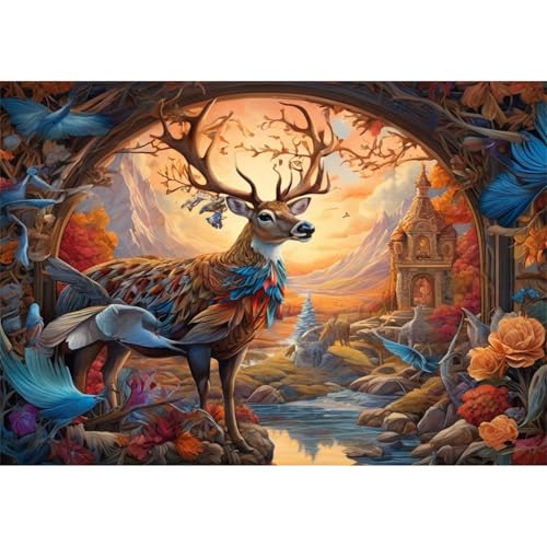 TWYYDP Puzzle 1000 Teile für Erwachsene Elchtier Holzpuzzle TWYYDP Puzzle 1000 Teile für Erwachsene Elchtier Holzpuzzle von TWYYDP