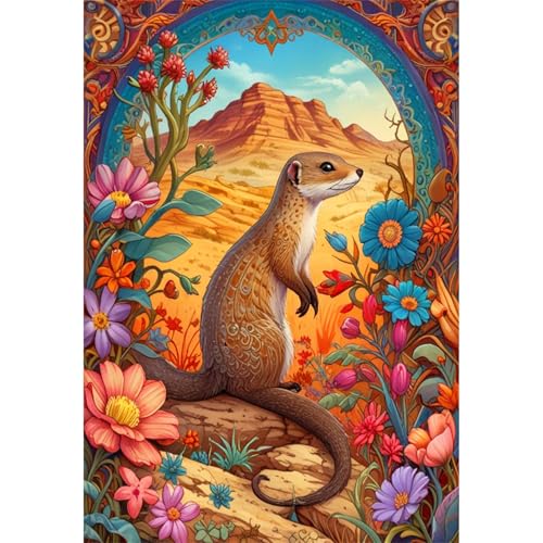 TWYYDP 1000 Teile Puzzle für Erwachsene,Tierische Erdmännchen In Blumen,Holzpuzzle TWYYDP 1000 Teile Puzzle für Erwachsene,Tierische Erdmännchen In Blumen,Holzpuzzle von TWYYDP
