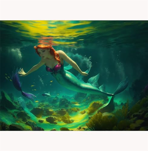 TWYYDP 1000 Teile Puzzle für Erwachsene,Unterwasser-Meerjungfrau Meerjungfrau-Fantasie Holzpuzzle,Puzzle-Geschenk von TWYYDP