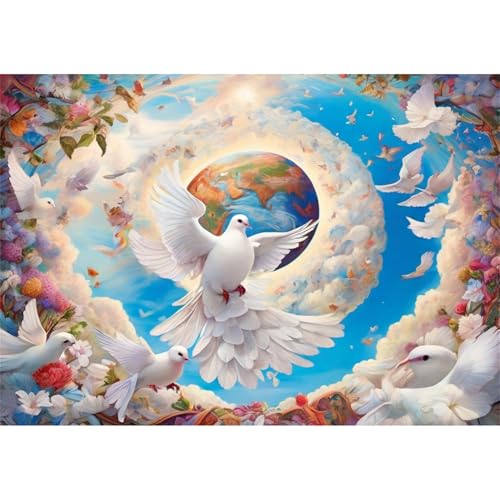 TWYYDP 1000 Teile Puzzle für Erwachsene,Weiße Friedenstaube,Holzpuzzle TWYYDP 1000 Teile Puzzle für Erwachsene,Weiße Friedenstaube,Holzpuzzle von TWYYDP