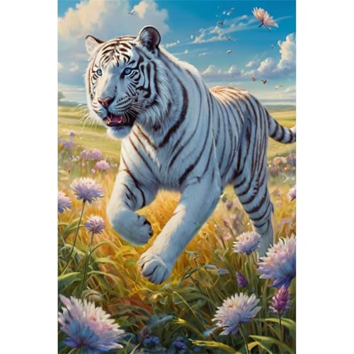 TWYYDP 1000 Teile Puzzle für Erwachsene,Weißer Tiger Läuft Auf der Wiese,Holzpuzzle,Gemälde Zum Sammeln TWYYDP 1000 Teile Puzzle für Erwachsene,Weißer Tiger Läuft Auf der Wiese,Holzpuzzle,Gemälde Zum Sammeln von TWYYDP