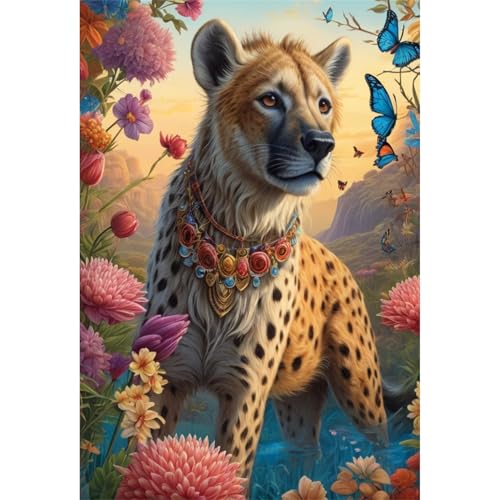 TWYYDP 1000 Teile Puzzle für Erwachsene,Wildtier-Hyänen-Schmetterlingslandschaft,Holzpuzzle TWYYDP 1000 Teile Puzzle für Erwachsene,Wildtier-Hyänen-Schmetterlingslandschaft,Holzpuzzle von TWYYDP