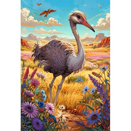 TWYYDP 1000 Teile Puzzle für Erwachsene,Wildtier-Strauß-Cartoon,Holzpuzzle,Gemälde Zum Sammeln TWYYDP 1000 Teile Puzzle für Erwachsene,Wildtier-Strauß-Cartoon,Holzpuzzle,Gemälde Zum Sammeln von TWYYDP