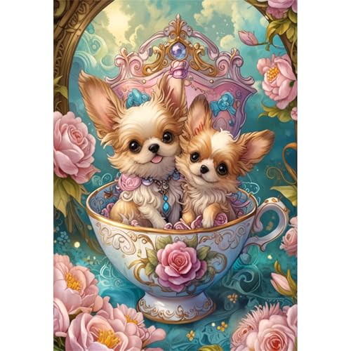TWYYDP 1500 Teile Puzzle für Erwachsene,2 Teetassen-Hundetiere,Holzpuzzle,Gelegenheitsspiele TWYYDP 1500 Teile Puzzle für Erwachsene,2 Teetassen-Hundetiere,Holzpuzzle,Gelegenheitsspiele von TWYYDP