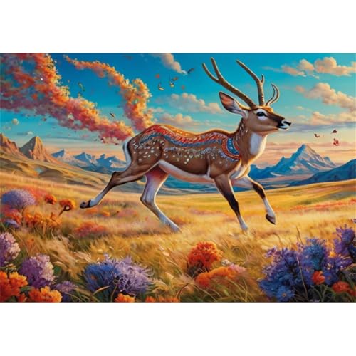 TWYYDP 1500 Teile Puzzle für Erwachsene,Antilope Läuft Auf der Graslandlandschaft,Holzpuzzle,Spiele für Ältere Menschen TWYYDP 1500 Teile Puzzle für Erwachsene,Antilope Läuft Auf der Graslandlandschaft,Holzpuzzle,Spiele für Ältere Menschen von TWYYDP