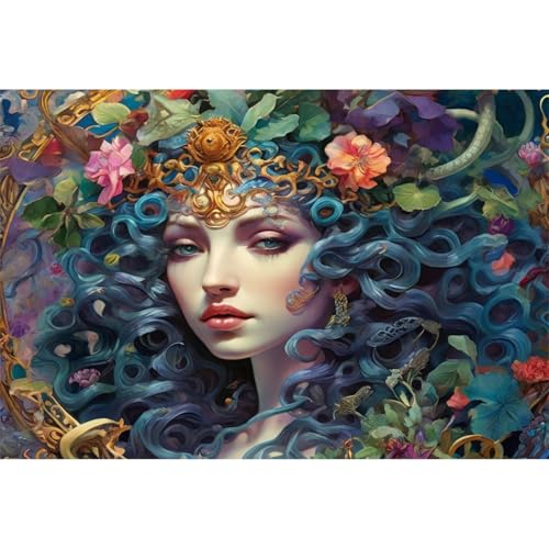 TWYYDP 1500 Teile Puzzle für Erwachsene,Frau Mit Blauen Haaren,Holzpuzzle,Schwieriges Rätsel TWYYDP 1500 Teile Puzzle für Erwachsene,Frau Mit Blauen Haaren,Holzpuzzle,Schwieriges Rätsel von TWYYDP