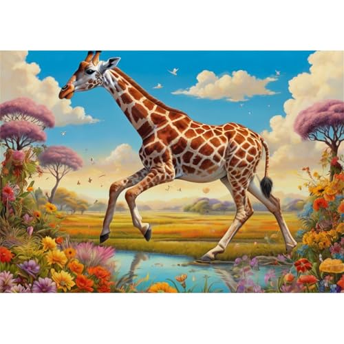 TWYYDP 1500 Teile Puzzle für Erwachsene,Giraffe Läuft Auf Dem Gras,Holzpuzzle,Gelegenheitsspiele TWYYDP 1500 Teile Puzzle für Erwachsene,Giraffe Läuft Auf Dem Gras,Holzpuzzle,Gelegenheitsspiele von TWYYDP