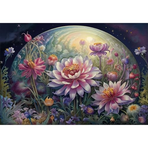 TWYYDP 1500 Teile Puzzle für Erwachsene,Pulsatilla-Blumenlandschaft,Holzpuzzle,Gelegenheitsspiele von TWYYDP