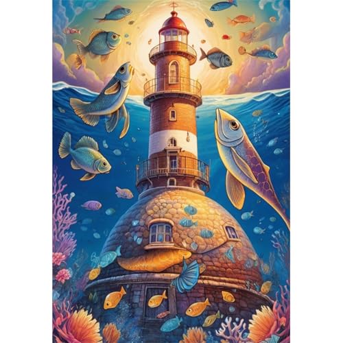 TWYYDP 1500 Teile Puzzle für Erwachsene,Unterwasser-Leuchtturmlandschaft,Holzpuzzle,Schwieriges Rätsel TWYYDP 1500 Teile Puzzle für Erwachsene,Unterwasser-Leuchtturmlandschaft,Holzpuzzle,Schwieriges Rätsel von TWYYDP