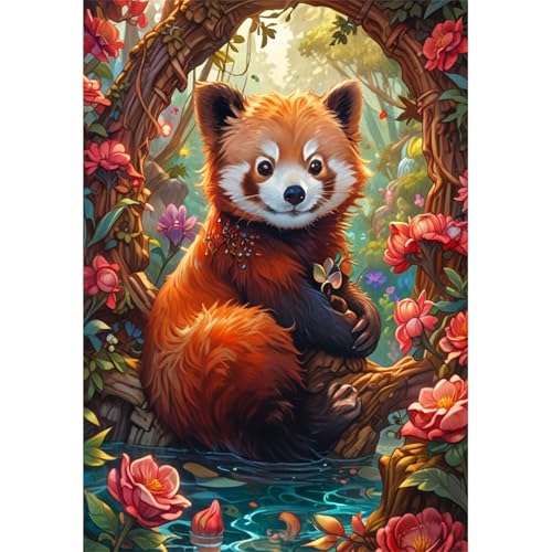 TWYYDP 1500 Teile Puzzle für Erwachsene,Zweigblumenrotpandatier,Holzpuzzle,Spiele für Ältere Menschen TWYYDP 1500 Teile Puzzle für Erwachsene,Zweigblumenrotpandatier,Holzpuzzle,Spiele für Ältere Menschen von TWYYDP
