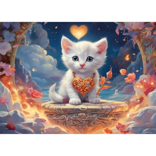 TWYYDP 520 Teile Puzzle,Weiße Katze Puzzle,Puzzle für Erwachsene und Kinder ab 14 Jahren von TWYYDP