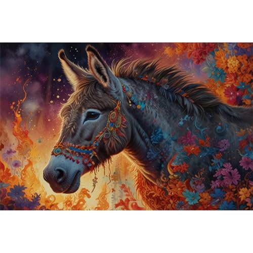 TWYYDP 520 Teile Puzzle,Wildtier Esel Puzzle,Puzzle für Erwachsene und Kinder ab 14 Jahren von TWYYDP