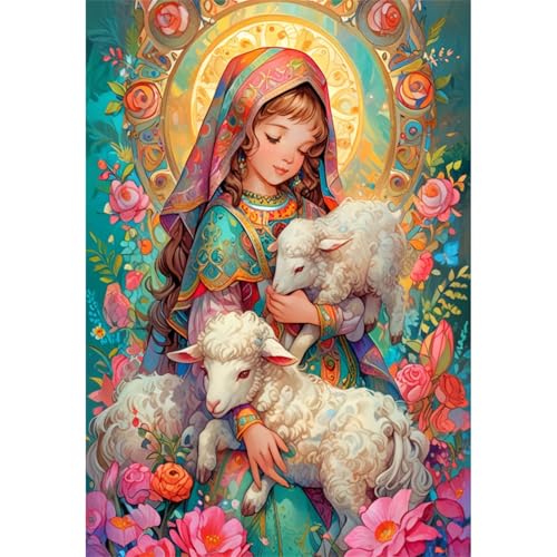 TWYYDP 520 Teile Puzzle für Erwachsene,Lamm und Jungfrau-Cartoon,Holzpuzzle,Heimdekorationsmalerei TWYYDP 520 Teile Puzzle für Erwachsene,Lamm und Jungfrau-Cartoon,Holzpuzzle,Heimdekorationsmalerei von TWYYDP
