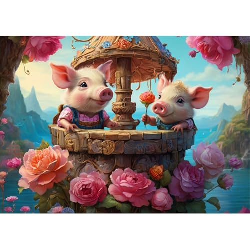 TWYYDP 520 Teile Puzzle für Erwachsene,Lustiges Blumenschweinchen,Holzpuzzle,Anspruchsvolle Spiele TWYYDP 520 Teile Puzzle für Erwachsene,Lustiges Blumenschweinchen,Holzpuzzle,Anspruchsvolle Spiele von TWYYDP