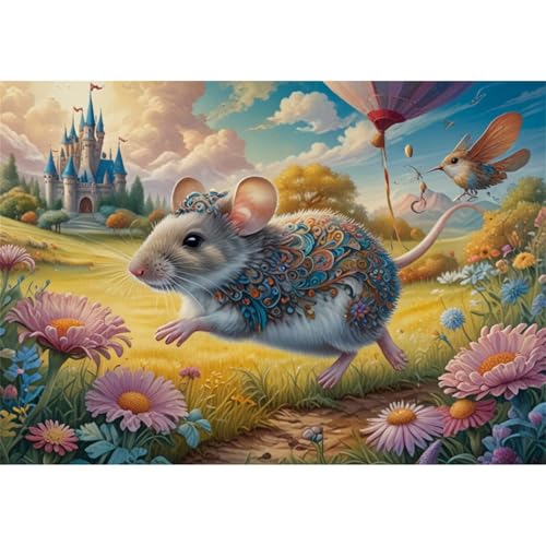 TWYYDP 520 Teile Puzzle für Erwachsene,Maus Läuft Zwischen Blumen,Holzpuzzle,Heimdekorationsmalerei TWYYDP 520 Teile Puzzle für Erwachsene,Maus Läuft Zwischen Blumen,Holzpuzzle,Heimdekorationsmalerei von TWYYDP