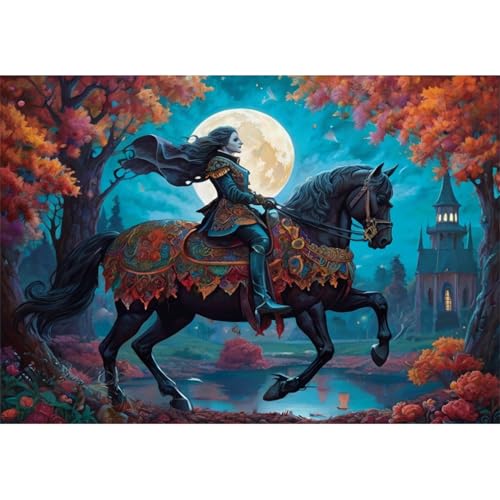 TWYYDP 520 Teile Puzzle für Erwachsene,Nachtmond und Reiter,Holzpuzzle,Anspruchsvolle Spiele von TWYYDP
