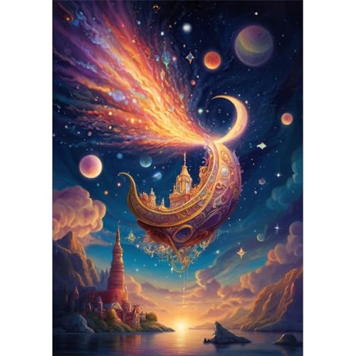 TWYYDP 520 Teile Puzzle für Erwachsene,Nächtliche Sternenhimmellandschaft,Holzpuzzle,Lustige Spiele für Die Ganze Familie von TWYYDP