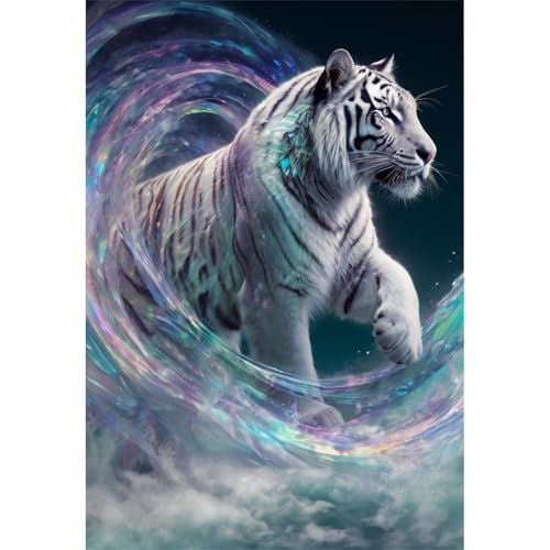 TWYYDP 520 Teile Puzzle für Erwachsene,Regenbogenfarbenes Weißes Tigertier,Holzpuzzle,Heimdekorationsmalerei TWYYDP 520 Teile Puzzle für Erwachsene,Regenbogenfarbenes Weißes Tigertier,Holzpuzzle,Heimdekorationsmalerei von TWYYDP