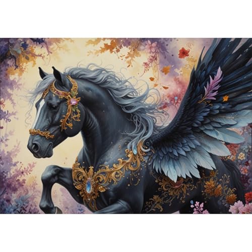 TWYYDP 520 Teile Puzzle für Erwachsene,Schwarzer Pegasus,Holzpuzzle,Anspruchsvolle Spiele TWYYDP 520 Teile Puzzle für Erwachsene,Schwarzer Pegasus,Holzpuzzle,Anspruchsvolle Spiele von TWYYDP