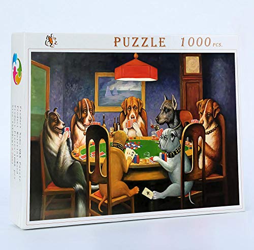 TWYYDP Erwachsene Puzzle 1000 Teile Holz, Kind Oder Einen Freund - Lustiger Karikaturhund, Der Poker Spielt TWYYDP Erwachsene Puzzle 1000 Teile Holz, Kind Oder Einen Freund - Lustiger Karikaturhund, Der Poker Spielt von TWYYDP
