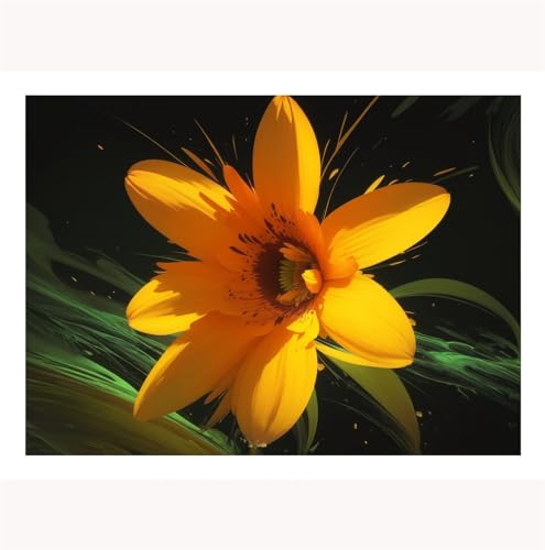 TWYYDP Klassisches Puzzle 520 Teile,Gelbe Lilienblumenlandschaft Holzpuzzle,Geeignet für Kinder Ab 14 Jahren von TWYYDP