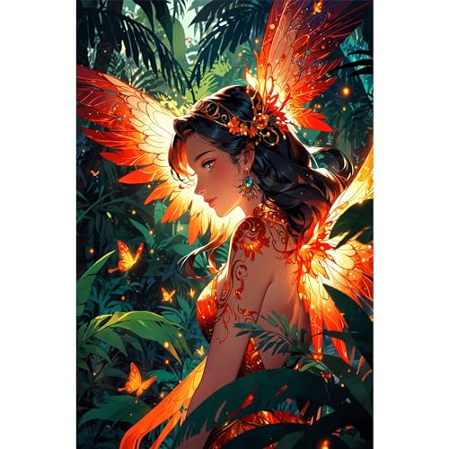 TWYYDP Puzzle 1000 Teile,Rote Elfenfrau Puzzle,Herausforderungsspiele aus Holzpuzzles von TWYYDP
