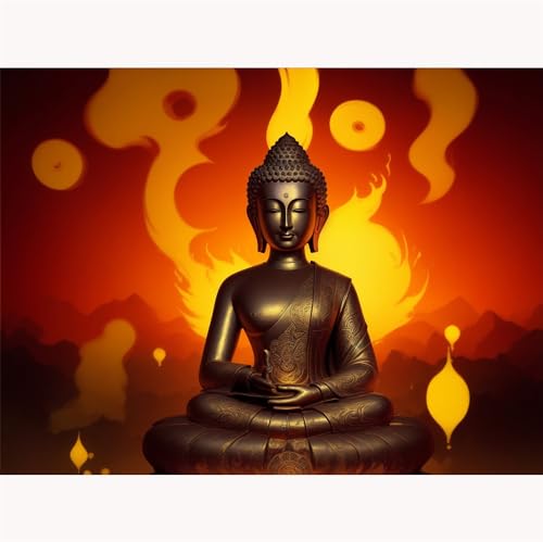 TWYYDP Puzzle 1000 Teile für Erwachsene,Buddha-Statue-Licht Holzpuzzle,Puzzle für Erwachsene von TWYYDP