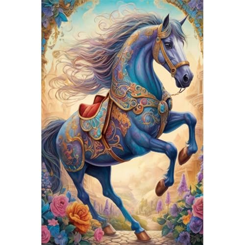 TWYYDP Puzzle 1000 Teile für Erwachsene Blaues Pferd Holzpuzzle Spiele Zum Stressabbau TWYYDP Puzzle 1000 Teile für Erwachsene Blaues Pferd Holzpuzzle Spiele Zum Stressabbau von TWYYDP