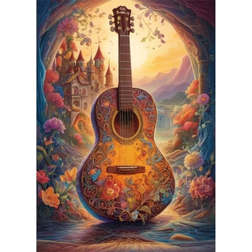 TWYYDP Puzzle 1000 Teile für Erwachsene Blumenlandschaftsgitarre Holzpuzzle Spiele Zum Stressabbau TWYYDP Puzzle 1000 Teile für Erwachsene Blumenlandschaftsgitarre Holzpuzzle Spiele Zum Stressabbau von TWYYDP