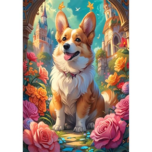TWYYDP Puzzle 1000 Teile für Erwachsene Cartoon-Tier-Corgi Holzpuzzle Gemälde Zum Sammeln von TWYYDP